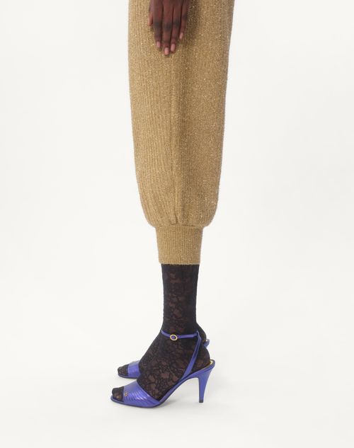 Lurex Knit Pants for Woman in Gold | Valentino US