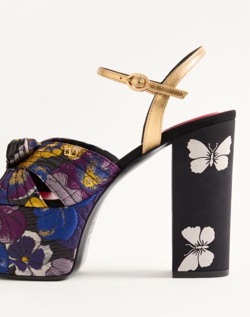 Valentino Garavani - Sandalo Con Plateau Crasher In Tessuto Jacquard Après L'hiver 125mm - Multicolor - Donna - Sandali