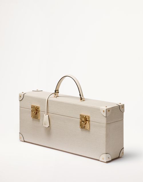 Valentino Garavani - Valentino Garavani Perfume Case For 7 X 100 Ml In Canvas And Calfskin With Metal Studs - Natural/ivory - Woman - Anatomy Of Dreams