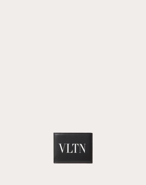 Valentino Garavani - Vltn Calfskin Wallet - Black/white - Man - Accessories