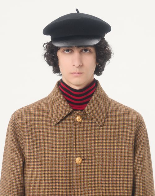Valentino - Valentino Wool Bomber Jacket With Houndstooth Pattern - Brown - Man - Outerwear