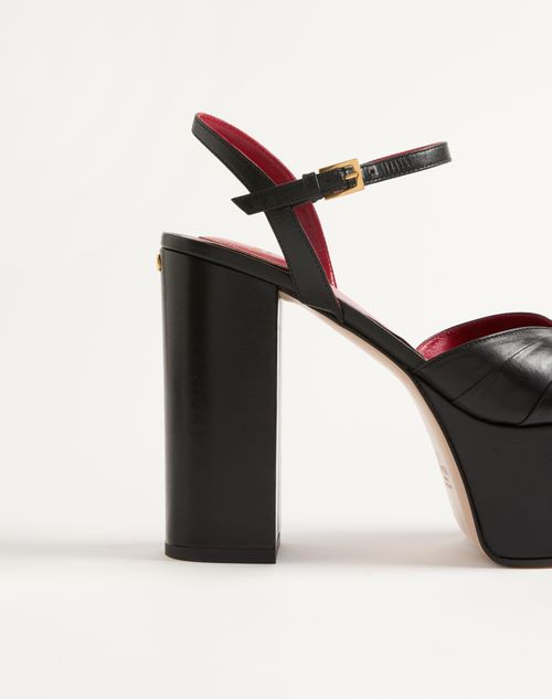 Valentino Garavani - Panthea Platform Sandal In Kidskin Leather 125mm - Black - Woman - Sandals