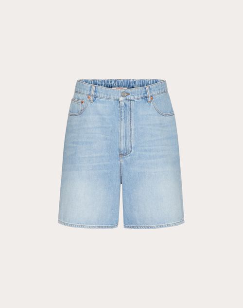 Valentino - Bermudas De Mezclilla Con El Vlogo Signature En Relieve - Denim - Hombre - Denim