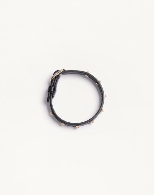 Valentino Garavani - Valentino Spike Leather Bracelet - Black - Woman - Jewelry