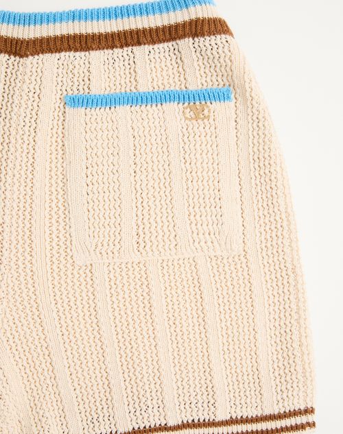 Valentino - Shorts De Algodón - Abedul - Mujer - Pantalones Largos Y Cortos