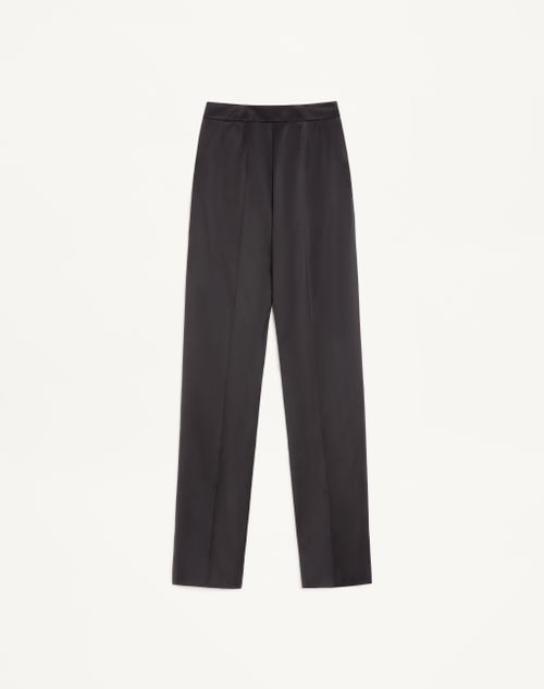 Valentino - Pantalón De Double Duchesse Elastizado - Negro - Mujer - Pantalones Largos Y Cortos