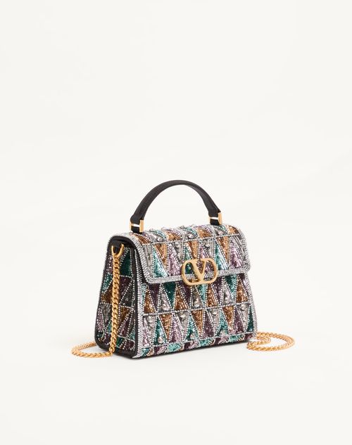 Valentino Garavani - Valentino Garavani Vsling Mini Embroidered Handbag - Multicolor - Woman - Top Handle Bags