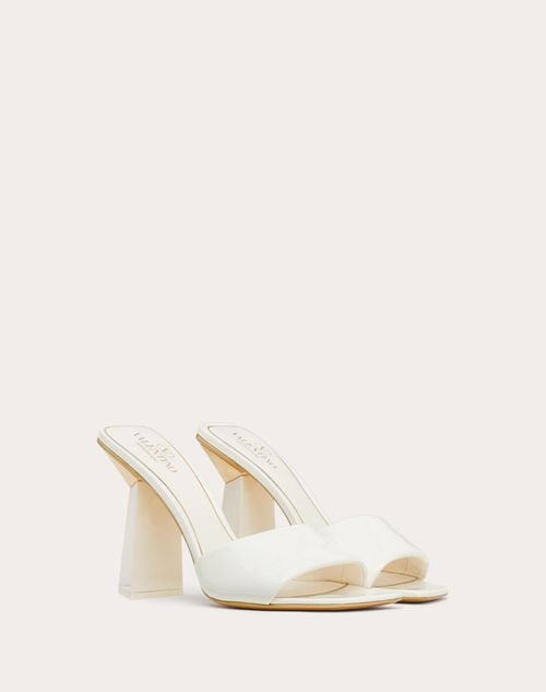 Valentino Garavani - One Stud Hyper Slide Sandal In Patent Leather 105mm - Ivory - Woman - Woman Shoes Private Promotions