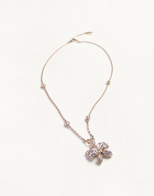 Valentino Garavani - Flutterby Metal And Swarovski Crystals Necklace® - Platinum/crystal - Woman - Jewellery