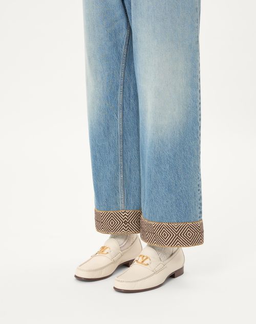 Valentino Garavani - Vlogo Signature Kidskin Loafer - Ivory - Man - Shoes