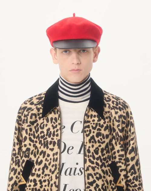 Valentino - Valentino Bomber Jacket In Wool Drape With Vgold On Side Pockets - Animal Print - Man - Outerwear