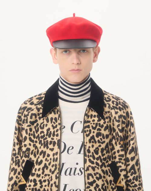 Valentino - Valentino Bomber Jacket In Wool Drape With Vgold On Side Pockets - Animal Print - Man - Outerwear