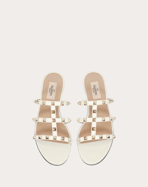 Rockstud Flat Slide Sandal for Woman in Poudre | Valentino US