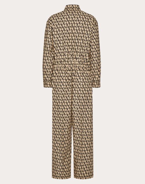 Valentino - Cotton Jumpsuit With Toile Iconographe Print - Beige/black - Man - Outerwear