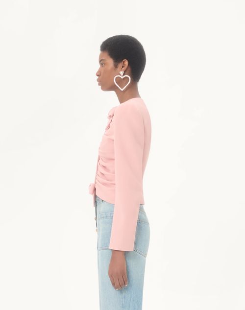 Valentino - Cropped Jacket In Crispy Light Wool - Pink - Woman - Jackets And Blazers