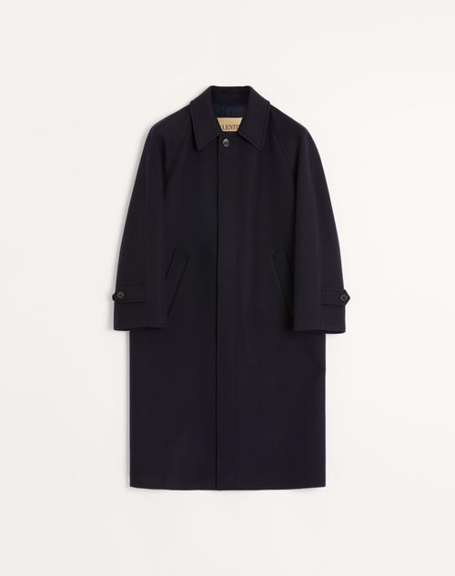 Valentino - Single-breasted Wool And Cashmere Coat - Night - Man - Coats And Blazers
