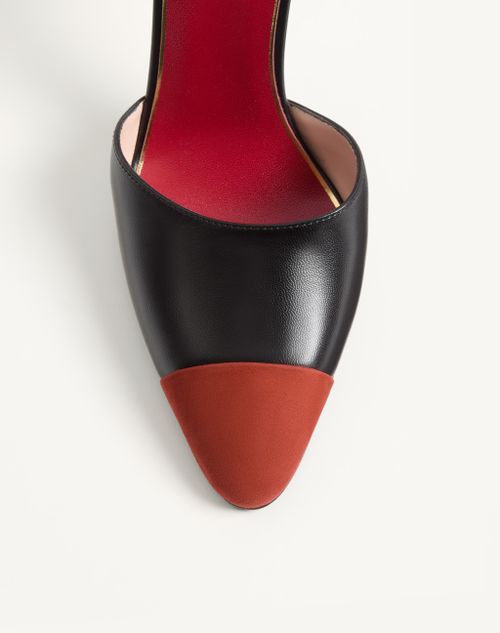 Valentino Garavani - D'orsay Sinead Pumps In Goatskin And Suede 105mm - Black/rust - Woman - Pumps And Slingbacks
