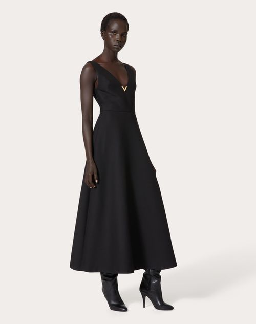 Valentino - Abito Midi In Crepe Couture - Nero - Donna - Abiti