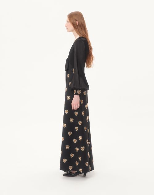 Valentino - Embroidered Crepe Couture Long Dress - Black/gold/silver - Woman - Gowns