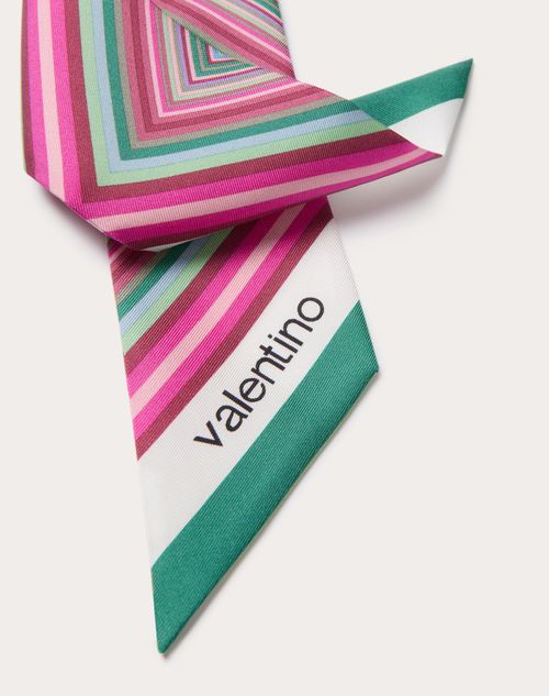 Valentino Garavani - Valentino Rhombus Bandeau Scarf 75 In Silk - Multicolor - Woman - Soft Accessories