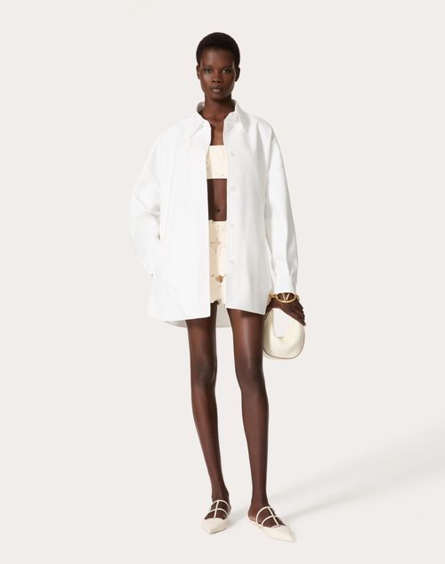 Valentino - Light Double Splittable Gabardine Jacket - White - Woman - Shelf - Pap - L'ecole