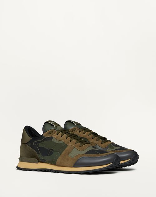 Valentino Garavani - Camouflage Rockrunner Sneaker - Green - Man - Sneakers