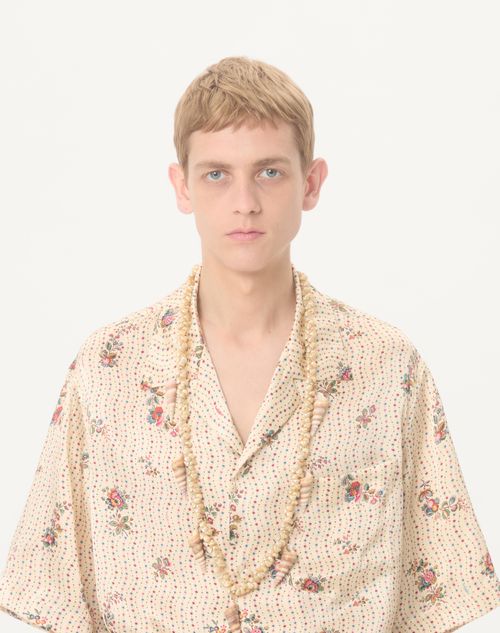 Valentino - ヴァレンティノ パピエフローラルプリント シルク ボウリングシャツ - バター - メンズ - シャツ