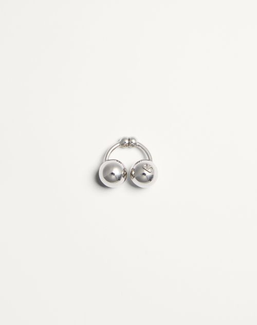 Valentino Garavani - Poetique Des Gouttes Mono Earring In Metal - Palladium - Man - Jewellery