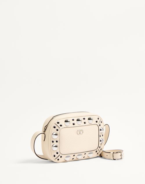 Valentino Garavani - BOLSO BANDOLERA VALENTINO GARAVANI NELLCÔTE DE CUERO GRANEADO DE BECERRO - Marfil Pálido - Mujer - Bolsos De Hombro