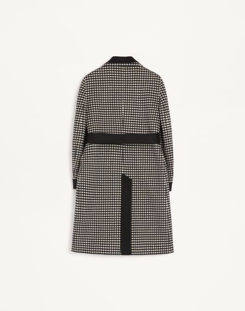 Valentino - Micro Vichy Coat - Ivory/black - Woman - Coats And Outerwear