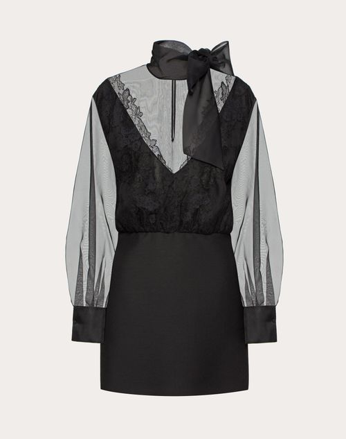 Valentino - Crepe Couture And Organza Dress - Black - Woman - Woman Ready To Wear Sale