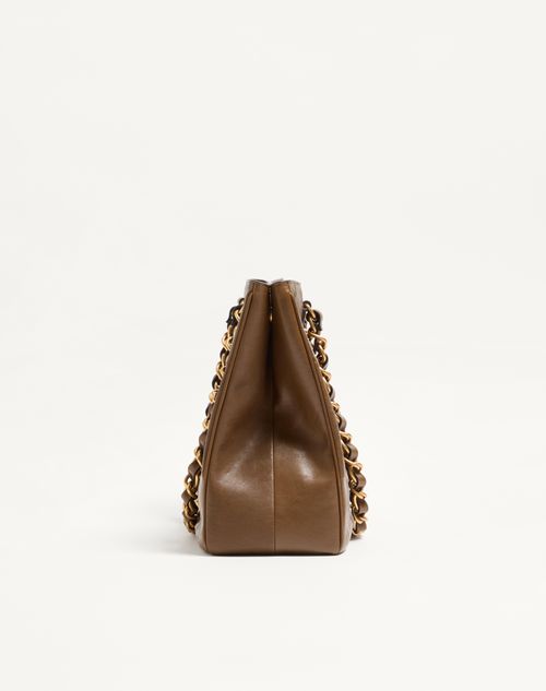 Valentino Garavani - Valentino Garavani Laseine Shopper Aus Nappaleder Mit Chevron-muster - Tundra - Frau - Shopper