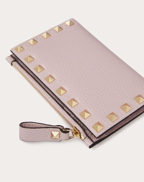 Valentino Rockstud Leather Zip Coin Purse/Card Holder