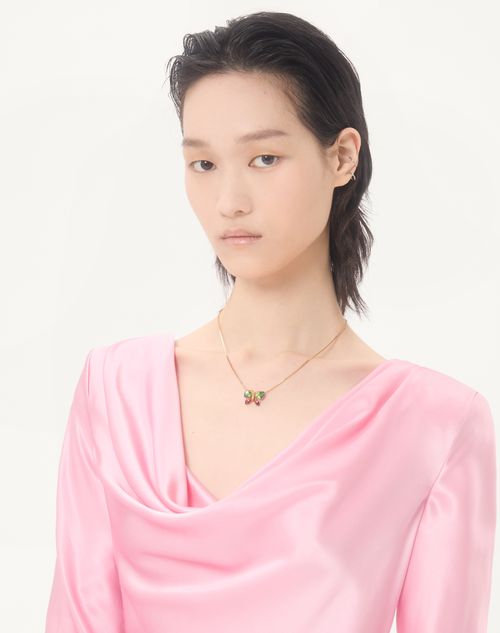 Valentino Garavani - Flutterby Necklace In Metal And Enamel - Gold/multicolour - Woman - Jewellery