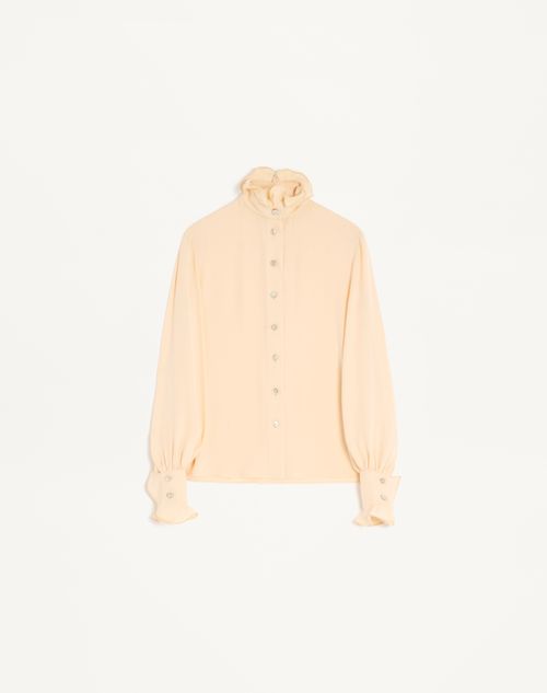 Valentino - Georgette Blouse - Birch - Woman - Shirts And Tops