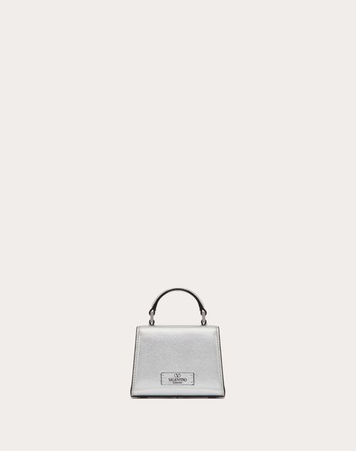 Micro Vsling Handbag In Metallic Grainy Calfskin for Woman in Silver ...