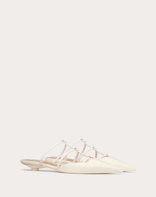 Valentino Garavani - Rockstud Wispy Calfskin Mule 20 Mm - Ivory - Woman - Ballerinas