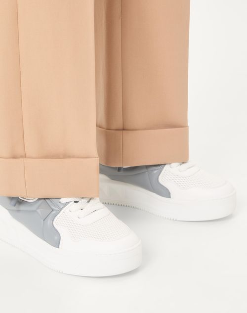 Valentino Garavani - Low-top One Stud Xl Sneaker In Perforated Nappa Leather - White/nuage - Man - Sneakers