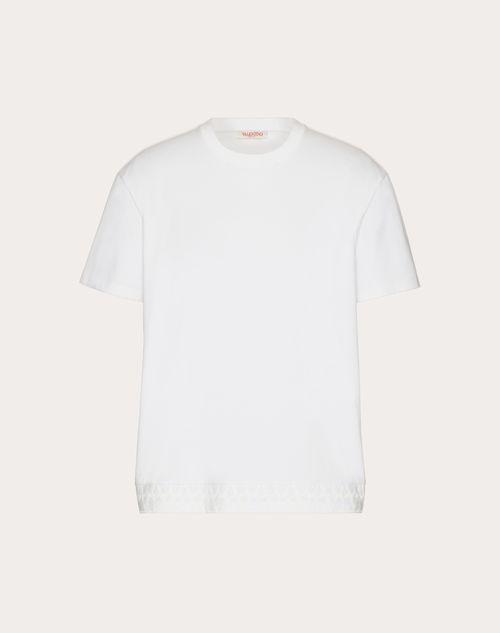 Valentino - T-shirt En Coton Avec Détail Toile Iconographe - Blanc - Homme - T-shirts Et Sweat-shirts