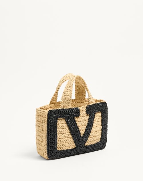 Valentino Garavani - Valentino Garavani Viva Superstar Small Shopping Bag In Synthetic Raffia - Natural - Woman - Shelf - W Bags - Viva Superstar