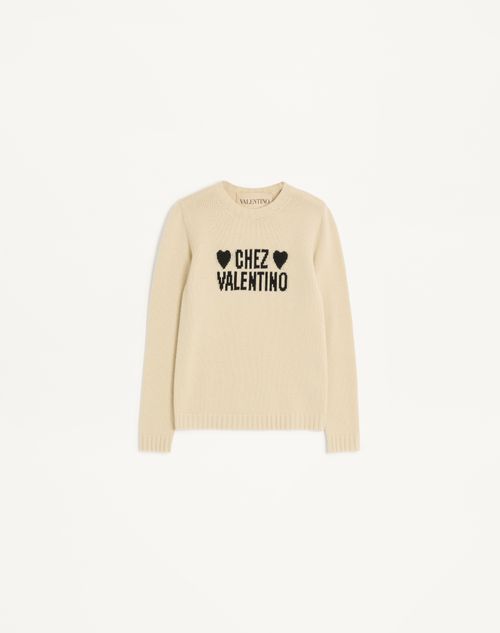 Valentino - Chez Valentino Sweater - Birch/black - Woman - Knitwear
