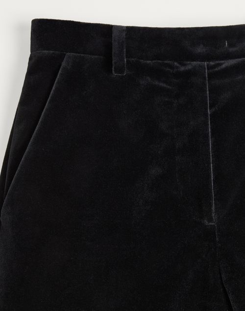Valentino - Velvet Trousers - Black - Woman - Trousers And Shorts