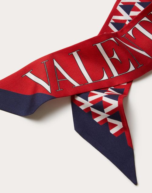 Valentino Garavani - Veehive Silk Bandeau Scarf - Red/blue/white - Woman - Woman Bags & Accessories Sale