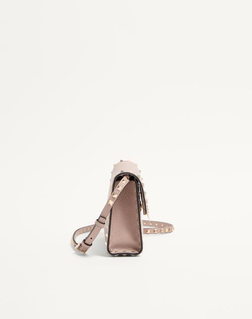 Valentino Garavani - Small Rockstud Grainy Calfskin Crossbody Bag - Poudre - Woman - Bags
