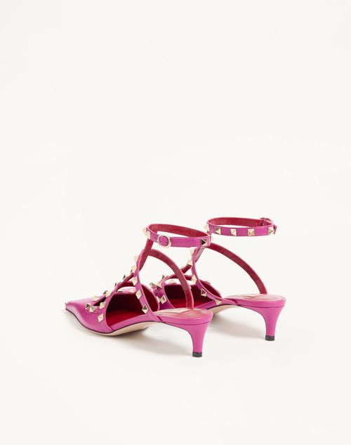 Valentino Garavani - Rockstud Court Shoes In Kid Leather 40mm - Fuchsia - Woman - Pumps And Slingbacks