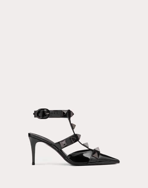 Valentino Garavani - Roman Stud Pump In Patent-leather And Tonal Studs 80mm - Black - Woman - Roman Stud Sandals - Shoes