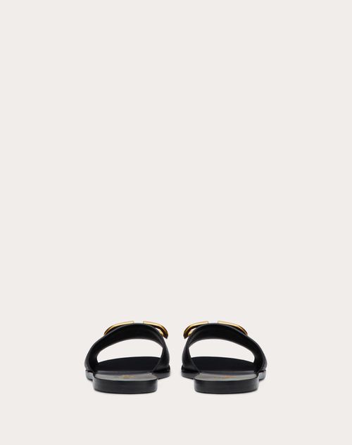 Vlogo signature slide sandal in grainy cowhide with accessory new arrivals