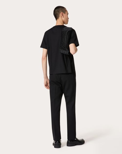 Black Iconographe Nylon Belt Bag for Man in Black | Valentino SI Black Iconographe Nylon Belt Bag for Man in Black | Valentino SI