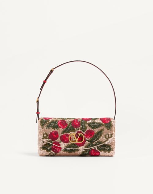Valentino Garavani - Valentino Garavani Devain Embroidered Small Shoulder Bag - Multicolour - Woman - Shoulder Bags