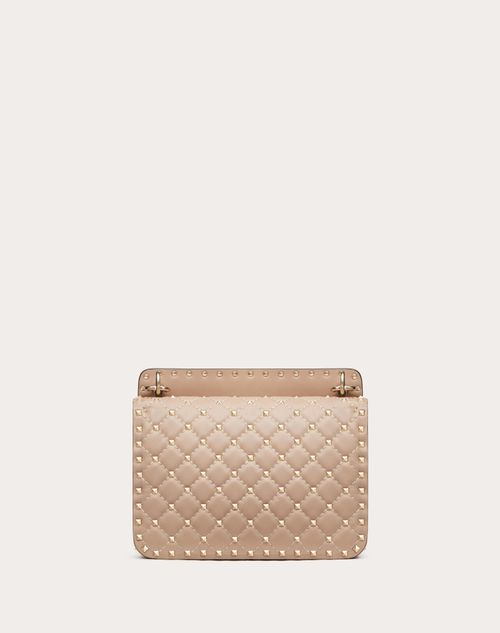 Valentino Rockstud Spike Quilted Leather Crossbody Chain Bag Poudre